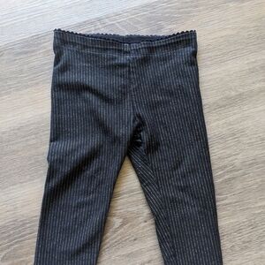 Tea Collection Gold Pinstripe Black Leggings 2T